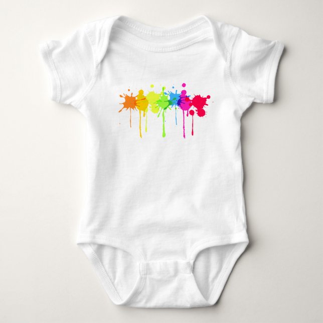 Malen Sie Spritzen-Jersey-Bodysuit Baby Strampler (Vorderseite)