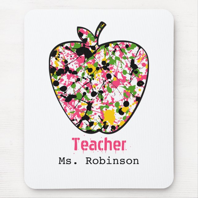 Malen Sie Spritzer-Apple-Lehrer Mousepad (Vorne)