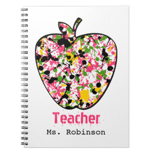 Malen Sie Spritzer-Apple-Lehrer-Notizbuch Notizblock