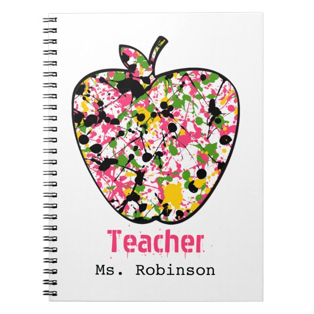 Malen Sie Spritzer-Apple-Lehrer-Notizbuch Notizblock (Vorderseite)