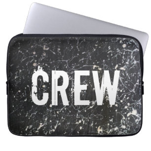 Malen Sie Spritzer CREW Holzkohle und Weiß Laptopschutzhülle