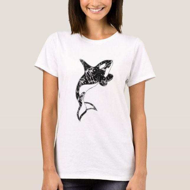 Malen Sie Spritzerorca-Kunst T-Shirt (Vorderseite)