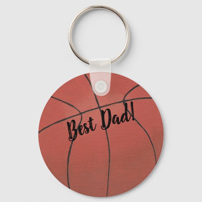 Malen von Basketball Bester Vater Vorlage Schlüsselanhänger (Vorderseite)