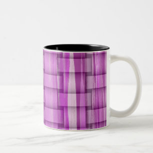 Malen von lila Streifen Kunst Grafikdesign Zweifarbige Tasse