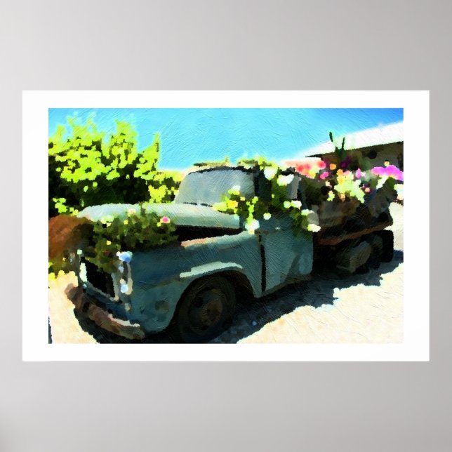 Malen von LKW-Blume für Lieferwagen in der Altzeit Poster (Vorne)