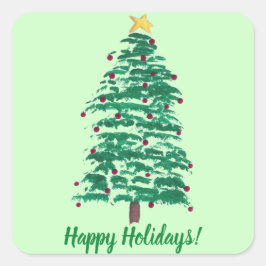 Malen Weihnachtsbaum Happy Holidays Stickers