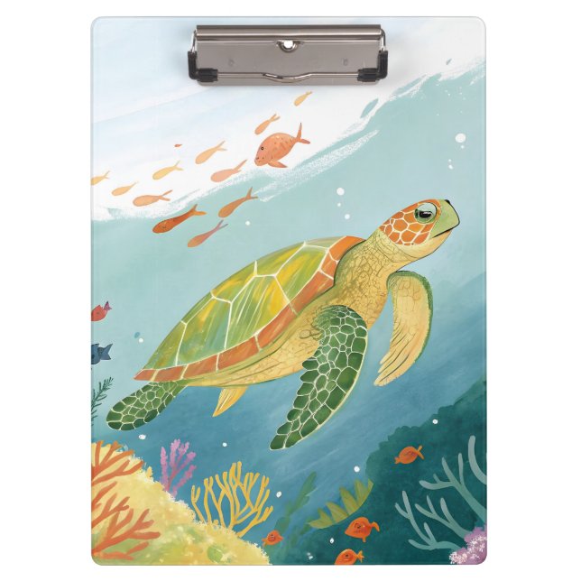 Malende Schildkröte Klemmbrett (Vorderseite)
