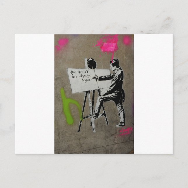 Maler am Arbeitsplatz Postkarte (Vorderseite)