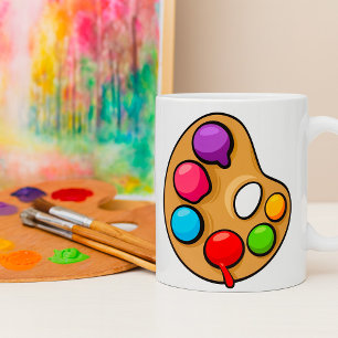 Maler Art Palette Artist Paint Coffee Tasse