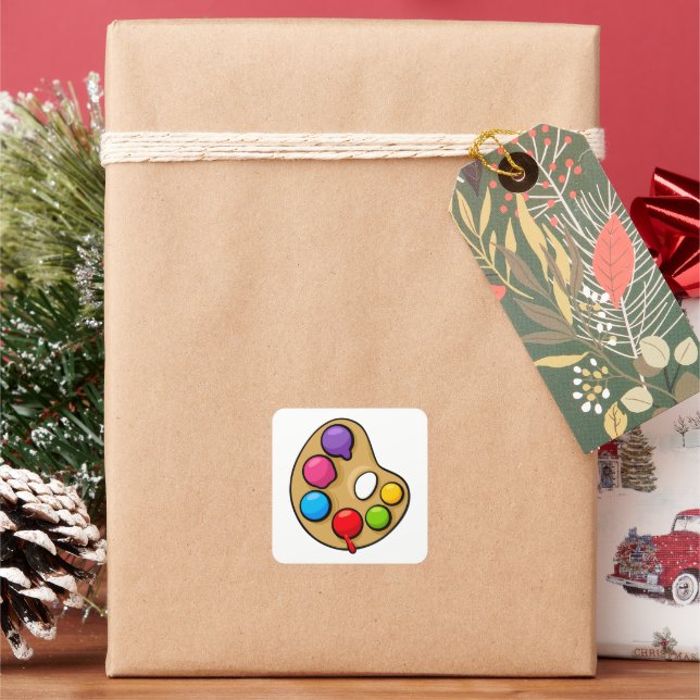 Maler Art Palette Artist Paint Square Sticker (Feiertag)