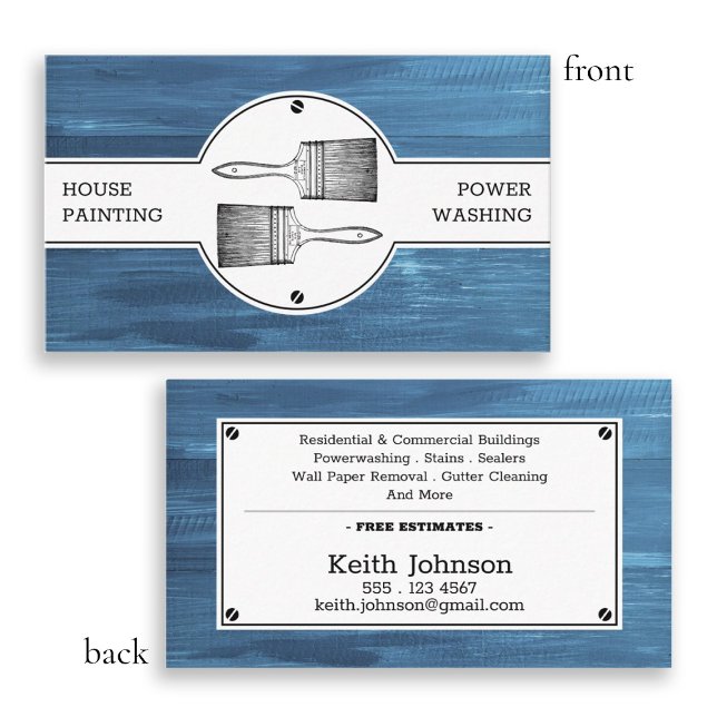 Maler-Dekorator Beruflicher AN Visitenkarte (House Painter Decorator Professional Contractor Business Card)