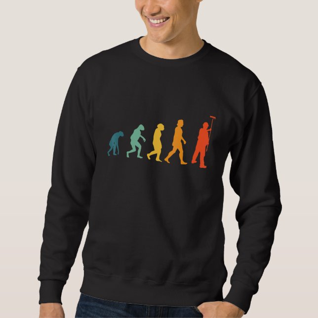 Maler-Evolution Retro-Maler Sweatshirt (Vorderseite)
