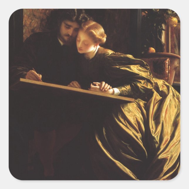Maler-Flitterwochen von Lord Frederic Leighton Quadratischer Aufkleber (Vorderseite)