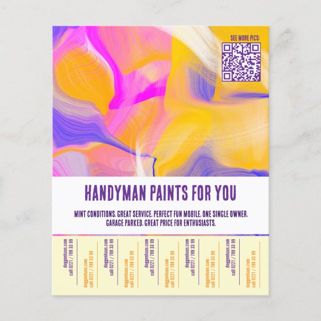 Maler für Handwerksarbeiten Bunt  Flyer (Vorne)