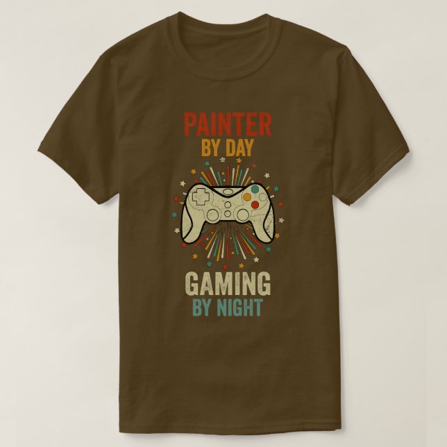 Maler für Tag - Nacht T-Shirt (Design vorne)