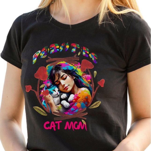 Maler Katze Mama Muttertag T-Shirt (Von Creator hochgeladen)