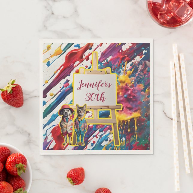 Maler-Künstler für Sip und Paint Party Serviette (Beispiel)