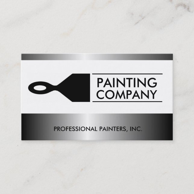 Maler Maler Maler-Unternehmer Paint Brush Metallic Visitenkarte (Vorderseite)