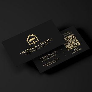 Maler Malerunternehmer Logo Schwarz Modern Visitenkarte
