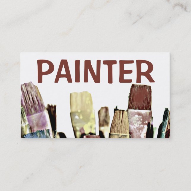 Maler Paint Brush Business Card Visitenkarte (Vorderseite)