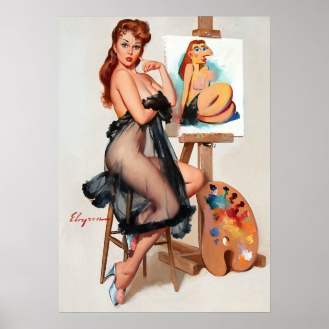 Maler pin up poster (Vorne)