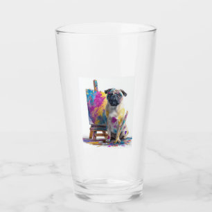 Maler Pug � abstrakter Kunsthund Glas