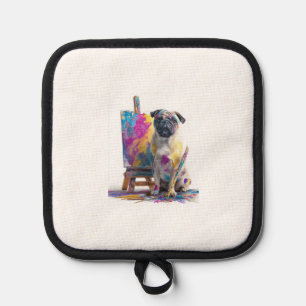 Maler Pug � abstrakter Kunsthund Topflappen