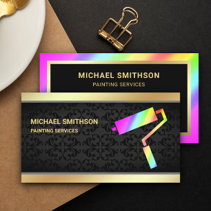 Maler-Service Gold-Regenbogen-Farblackierwalze Visitenkarte