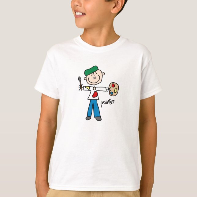 Maler-Strichmännchen T-Shirt (Vorderseite)