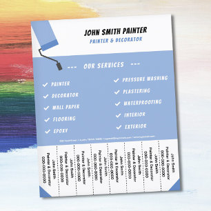 Maler und Dekorator Flyer abziehen Streifen