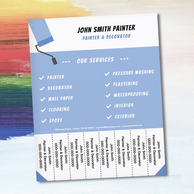 Maler und Dekorator Flyer abziehen Streifen (Painter & Decorator Tear Off Strips Flyer)