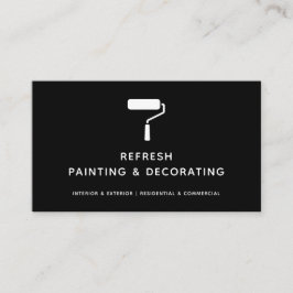Maler und Dekorator Paint Roller Moderne Schwarz  Visitenkarte