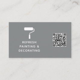 Maler und Dekorator QR-Code Farbwalze grau Visitenkarte