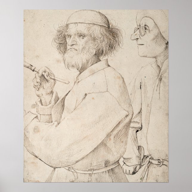 Maler und Kenner von Pieter Bruegel Poster (Vorne)