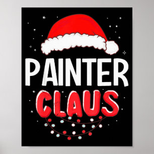 Maler Weihnachtsmann Weihnachten passendes Kostüm Poster