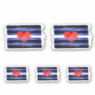MALERE LEDERSTARKE FLAG UND SYMBOL AUFKLEBER