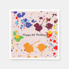 Malerei 8. Geburtstagsparty Bunte Schnüre Serviette