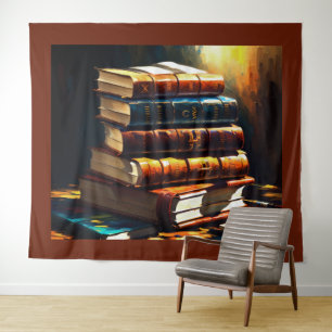 Malerei alter Bücher Wandteppich