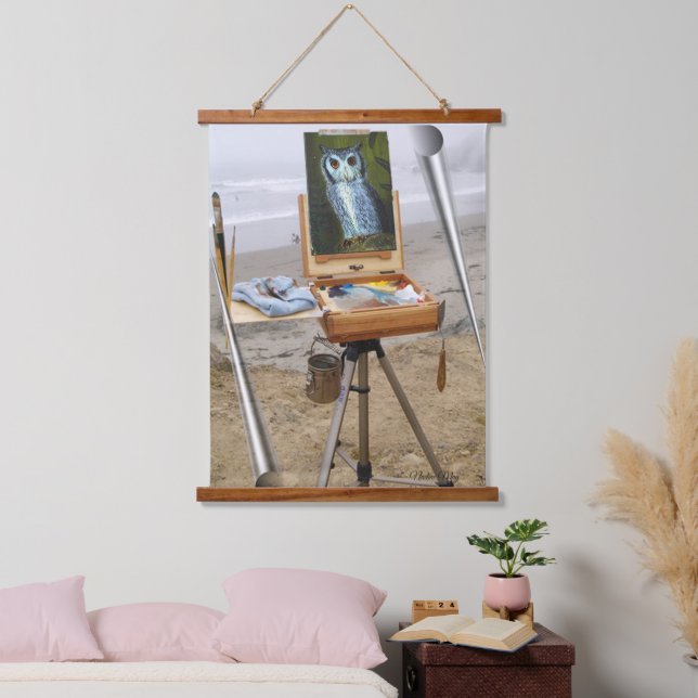 Malerei am Strand von Fish Hoek Wandteppich Mit Holzrahmen (Schlafzimmer)