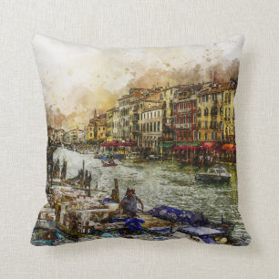 Malerei am Venedig-Kanal Kissen