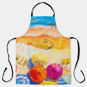 Malerei Aquarell Seacape Top Ansicht farbig von Schürze