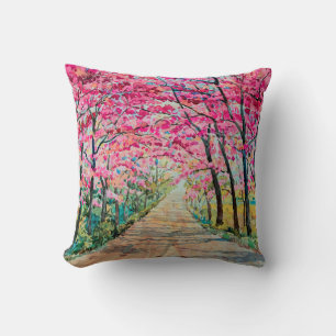 Malerei Aquarelllandschaft Rosa Farbe Tunne Kissen