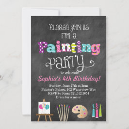Malerei Art Party Chalkboard Stil Einladung