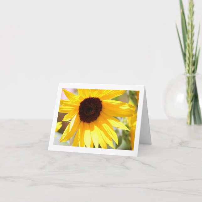 Malerei auf digitales Foto von Sonnenblumen Dankeskarte (Vorderseite)
