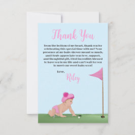 Malerei auf Golf Baby Girl Sweet Caddy Baby Dusche Dankeskarte