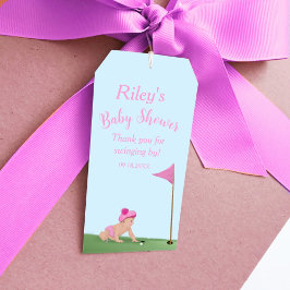 Malerei auf Golf Baby Girl Sweet Caddy Baby Dusche Geschenkanhänger