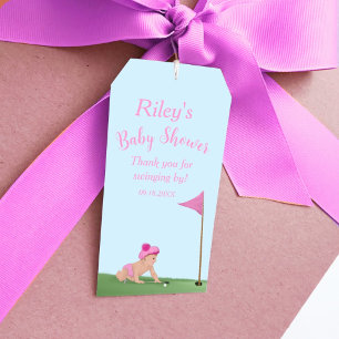 Malerei auf Golf Baby Girl Sweet Caddy Baby Dusche Geschenkanhänger