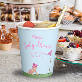 Malerei auf Golf Baby Girl Sweet Caddy Baby Dusche Pappbecher
