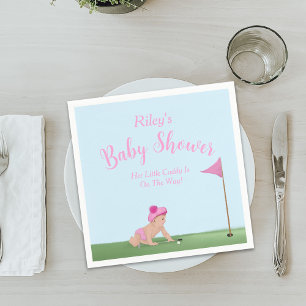 Malerei auf Golf Baby Girl Sweet Caddy Baby Dusche Serviette