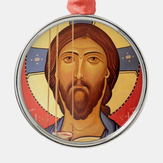 Malerei auf Jesus Silbernes Ornament (Vorne)
